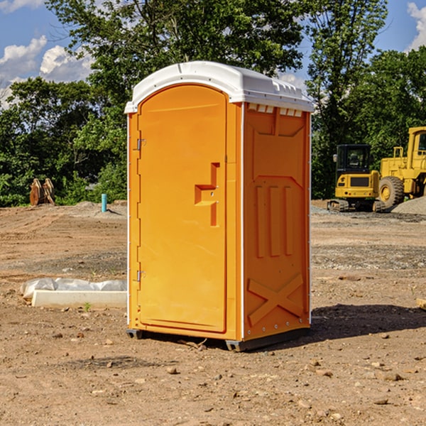 how often are the porta potties cleaned and serviced during a rental period in Hansboro